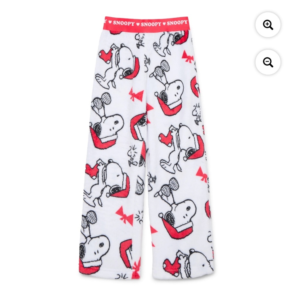 Peanuts Snoopy Girls Plush Pajama Pants Size Small (6-6X) NWT